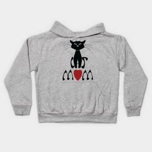 Cat Mom Art Noveau Style Kids Hoodie